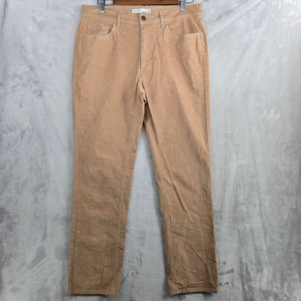 CRIQUET Mens Tan Corduroy Straight Leg Pants Size 32x29 Golf Casual Preppy